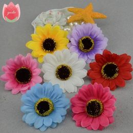 Large Silk Sunflower Handmade Artificial Flower Head For Wedding Box Decoration DIY Garland Decorative Floristry Flowers HJIA1208