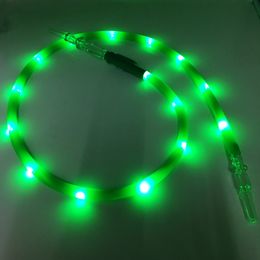 2017 new product Top quality 1.8M Silicone Smoking Acrylic Mouthpiece Hookah Hose green Colour With LED Lighting