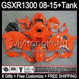 8gifts For SUZUKI Hayabusa GSXR1300 2008 2009 2010 2011 14MY245 gloss orange GSXR-1300 GSX R1300 GSXR 1300 2012 2013 2014 2015 black Fairing