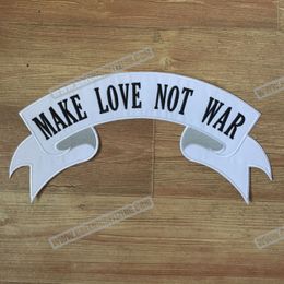 Fashion Large Size 14.5" Make Love Not War Patch Rocker For Motorcycle Biker Jacket Vest Punk Embroidery Patch Free Shipping