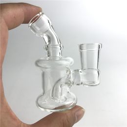 3.2 inch mini bong hand pipes new design thick pyrex clear glass bong with 10mm 14mm female breaker bong for smoking