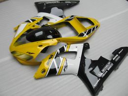 Aftermarket body parts fairing kit for Yamaha YZF R1 2000 2001 yellow white black fairings set YZFR1 00 01 OT35