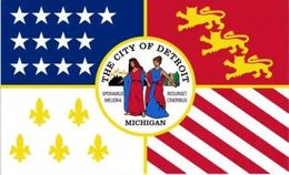 USA Michigan Detroit city Flag 3ft x 5ft Polyester Banner Flying 150* 90cm Custom flag outdoor