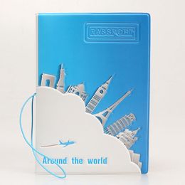 Around The World Fashion PU Leather Passport Cover ID Credit Card Business Cards Holder Licence Document Bags For Travel Trip ZA2860