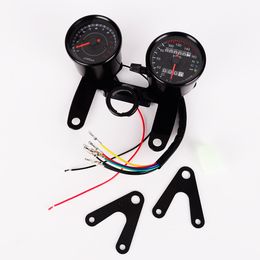 12V Motorcycle scooter black led Odometer Speedometer gauge and 13000RPM Tachometer with Bracket for Yamaha SR XV RX Cafe Racer Suzuki Honda