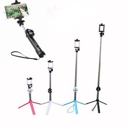 Selfie-Timer Handheld Mini 3 In 1 Photo Self-Portrait Extendable Phone Selfie Stick Built-In Bluetooth Remote Shutter Tripod Holder Stand