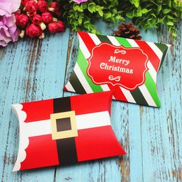 Christmas Pillow Cookies Sugar Sweet Box Santa Claus Candy Treat Favor Boxes Xmas Souvenirs Gift Packing Box ZA4434