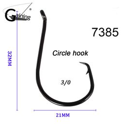 100 X 3/0 Fishing Hooks Stainless Steel Carbon Chemically Sharpened Octopus Circle Hook Fishing Tackle 7385 Fishing Hooks