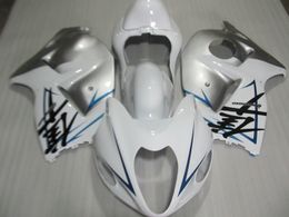 Motorcycle fairing kit for Suzuki GSXR1300 96 97 98 99 00 01-07 white silver fairings set GSXR1300 1996-2007 OT05