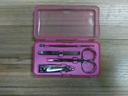 100sets/lot 4Pcs/set Nails Clipper Kit Manicure Set Clippers Trimmers Pedicure Scissor Nail Tools Sets Kits