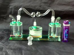 High quality color glass double crystal pot   , Wholesale Glass Bongs Accessories, Glass Water Pipe Smoking, Free Shipping