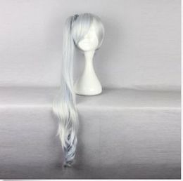 Free Shipping>>Silvery Mixed RWBY Weiss Schnee White Synthetic Women Party Cosplay Wig
