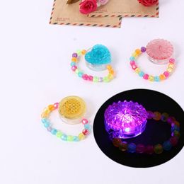 LED Bracelet Light Up Bangle Flashing Acrylic Bead Glowing Wristband Kids Gift Toys Party Decoration Bar Concert Bracelets ZA2662