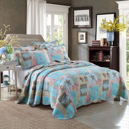 New 100 Cotton European Style Blue Quilts Four Seasons Ocean Printing Home Textiles Bedding Set New 100 Cotton European Style Blue Quilts Four Seasons Ocean Printing Home Textiles Bedding Set