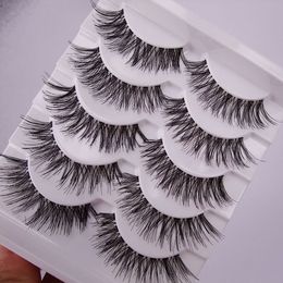 Transparent False Eyelashes Crisscross 5 Pairs Box Messy Cross Thick Natural Fake Eye Lashes Professional Makeup Tips Bigeye Long