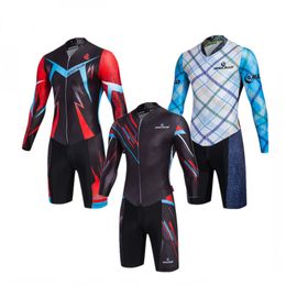 2024 Mens Cycling Jersey Set Long Sleeve Skinsuit Triathlon Speedsuit Cycling Clothing/Ciclismo Jumpsuit