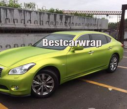 Ice Lemon Matte Chrome Viny For Car Wrap With Air release For Car styling Unique Wrap Foil size 1.52x20m/Roll 4.98x66ft