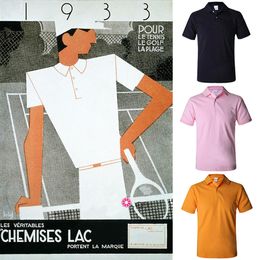Men's French Open Polo Shirt 100% Cotton Summer Men's Short Sleeve POLOS Shirt Men Sports Casual T Shirt Golf Shirts 21 Colours US SIZE 3-10