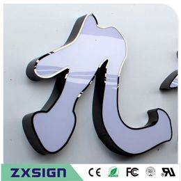 Outdoor waterproof high brightness acrylic stainless steel sides led channel letterings, shop name logo sign words