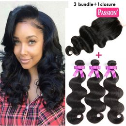 Brazilian Body Wave With Closure 3 Bundles Unprocessed Virgin Brazilian Hair With Closure Tissage Bresilienne Avec Closure Wth Bundles