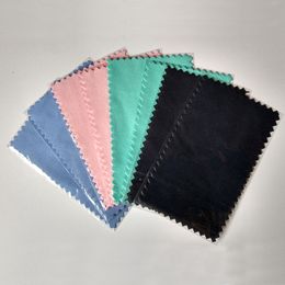 Pink Black Blue Green New Plastic Bag packed Silver Polish Cloth 11cmx7cm for silver Golden Jewelry cleaner tool Best Quality 100pcs/lot