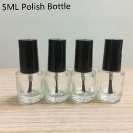 5ml Round Clear Glass Polish Empty Bottle Makeup Tool Nail Polish Empty Cosmetic Containers Nail Glass Bottle with Brush