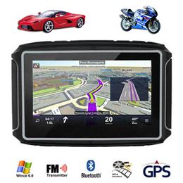 4.3 Inch Motorcycle GPS Navigation System IPX7 Waterproof Motor Navi Bulit in 8GB Maps SDRAM 256MB Support Bluetooth A2DP Headset