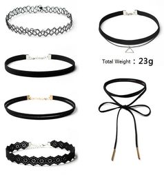 New hot Chokers Europe and the United States New Fashion Lace Collar Bow Pearl Pendant statement Necklaces