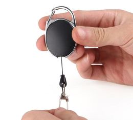 500pcs High quality Retractable Pull Key Ring Chain Reel ID Lanyard Name Tag Card Badge Holder Reel Recoil Belt Key Ring Clip