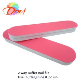 120pcs/lot pink mini nail buffer file double size buff and polish for nature nails