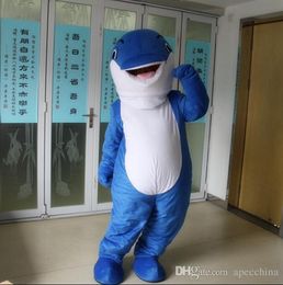 2017 brand new High Quality Dolphin Costume Blue dolphin Mascot Birthday Party Fancy Dress Free Shipping