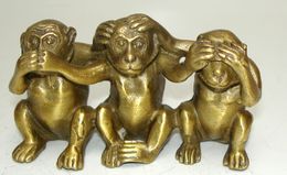 Collection Brass Voir Parler N'entendez Aucun Mal 3 Statues de Singe grand