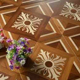 Golden Yellow Luxurious Burma Teak Wood flooring parquet tile art medallion inlay marquetry wall cladding wallpaper carpet panel background