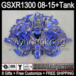 black flames 8gifts For SUZUKI Hayabusa GSXR1300 2008 2009 2010 2011 14MY4 GSXR-1300 GSX R1300 GSXR 1300 2012 2013 2014 2015 blue Fairing