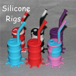 Hot Sale Silicon Bubblers/Rigs Waterpipe Silicone Hookah Bongs Silicon Dab Rigs Cool Shape free shipping DHL