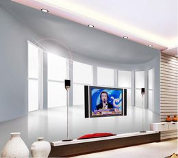 Photo Customise size Modern minimalist vector window space to expand TV backdrop