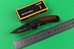 Browning FA15 Small Pocket Folding Knife 440C 57HRC Wood Handle Titanium Tactical Camping Hunting Survival Rescue Knife Utility EDC Tools