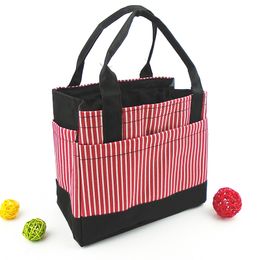 camping picnic bag Japanese lunch bags square striped drawstring bag lovely Bento Lunch Boxes with small bags