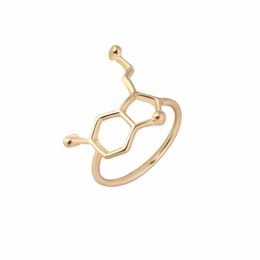 Everfast Wholesale Fashion Rings 10pcs/Lot Special Molecule Chemistry Structure Ring Molecule Happiness Friendship Rings for Women Men EFR025