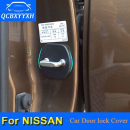 Car Door Lock Protective Cover For Nissan Tiida Rogue Qashqai X-Trail Kicks Teana NV200 Car Door Lock Decoration Auto Cover