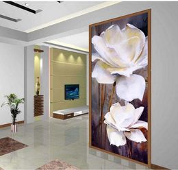 Classical exquisite oil painting flower entrance mural 3d wallpaper 3d wall papers for tv backdrop