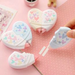 Wholesale- 2pcs/set Love Heart Correction Tape Material Escolar Kawaii Stationery Office School Supplies Papelaria Correction Supplie