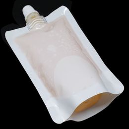 8 12cm 100ml 100Pcs Lot White Empty Doypack Spout Pack Bag Drinking Storage Stand Up Spout PE Plastic Pouch Jelly Juice Pocket252i