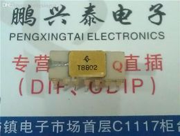 T8802 , Gold surface white ceramic package . Vintage chips / Collection Collectible , CDIP-14 pin / IC