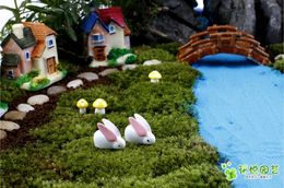 100pcs 20*20mm Resin Rabbit Miniatures Landscape Accessories For Home Garden Decoration Scrapbooking Craft Diy