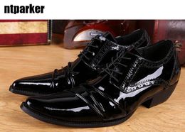 Japanese Fashion man's shoes Business leather shoes suit man's leather shoes Handsome Black business Footwear Zapatos Hombre, EU38-46