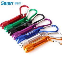 50pcs Free DHL Mini LED Flashlight Lantern Torch Light Penlight Lanterna With Small Carabiner Keychain and LR41 Batteries