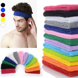 Wholesale- NEW Popular Women Men Colour Sport Sweat Band Sweatband Headband Hair Band Yoga Band