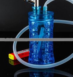 Floating Fu Long acrylic hookah, Send the pot accessories, glass bongs, glass water pipe, smoking, color style random delivery