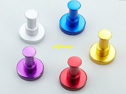 100pcs/lot 10 Colours Space Aluminium DIY Towel Wall Hook Nail Bathroom Kitchen Clothes Key Hat Rack Bag Hanger Holder